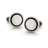 Stainless Steel 15mm Onyx & MOP Cufflinks